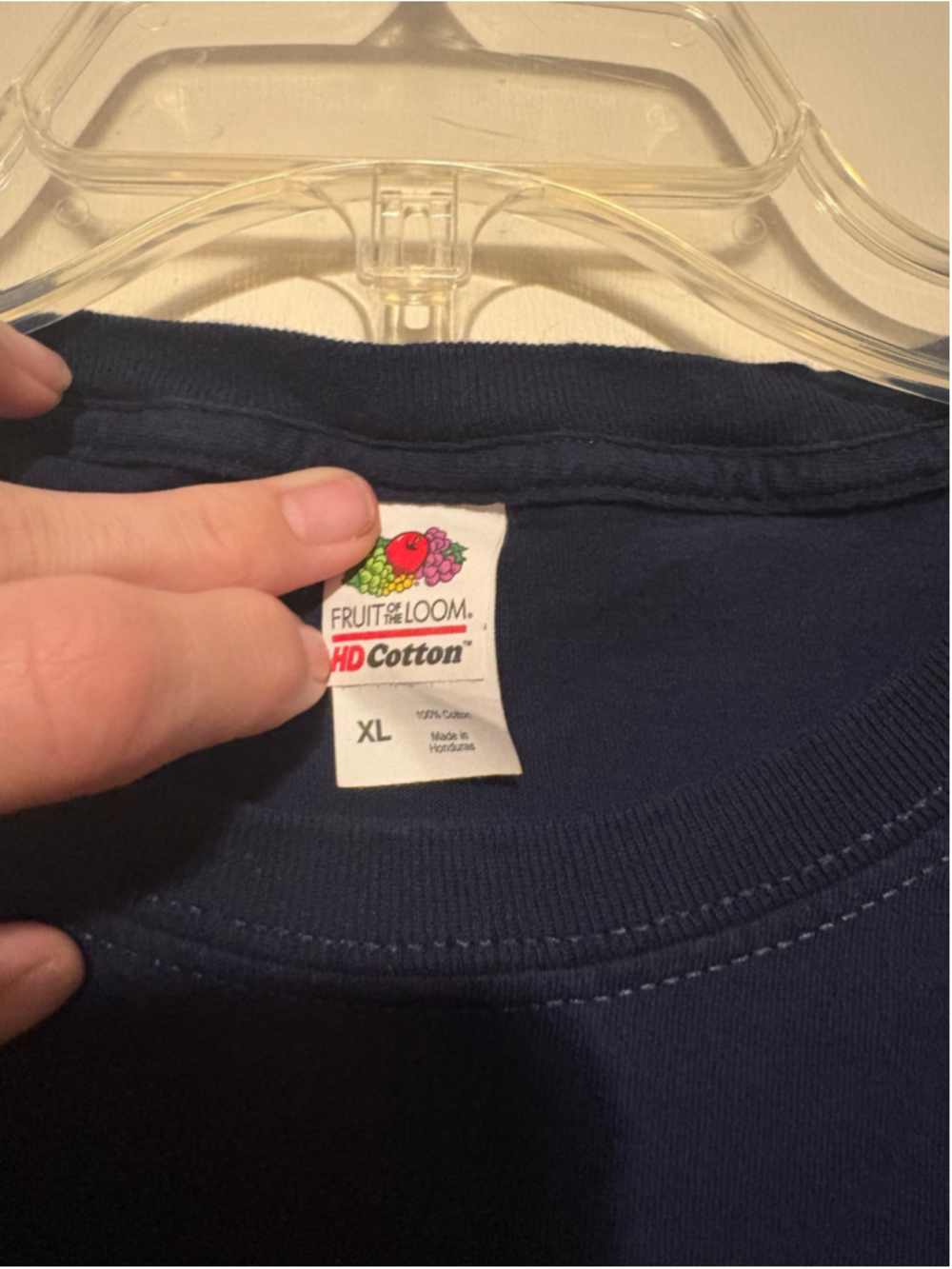 Men's Fruit of the Loom Horror Graphic Tee XL Navy Blue Orange - Picture 2 of 2